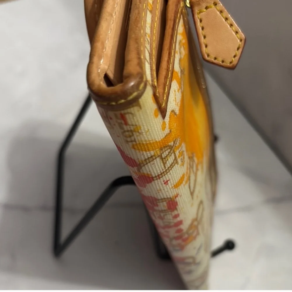 Dooney & Bourke Vintage Splatter Paint Monogram Wallet - Picture 4 of 9